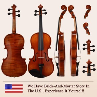 Foto 2 | Foto 2 | Juego De Violines Phoenix 4/4 De Tamaño Completo De Madera Maciza Para Principiantes - Venta Internacional.