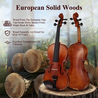 Foto 4 | Foto 4 | Juego De Violines Phoenix 4/4 De Tamaño Completo De Madera Maciza Para Principiantes - Venta Internacional.