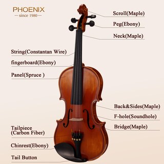 Foto 5 | Foto 5 | Juego De Violines Phoenix 4/4 De Tamaño Completo De Madera Maciza Para Principiantes - Venta Internacional.