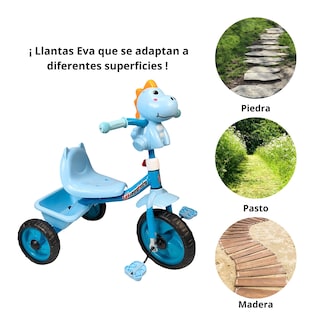 Foto 4 | Foto 4 | Triciclo Infantil Dinosaurio Con Luces Y Sonidos 3 A 5 Años - Azul
