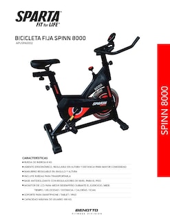 Foto 7 | Foto 7 | Bicicleta Fija Sparta Rueda Inercia 8 kg Fitness Spin1