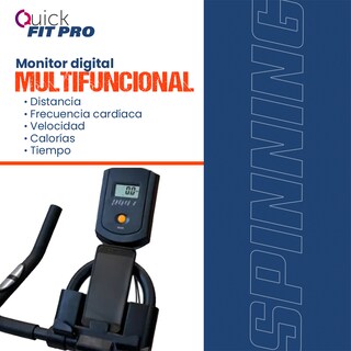 Foto 3 | Foto 3 | Bicicleta Fija Quick Fit Pro Negra Ajustable Con Ruedas Cardio Fitness Spinning