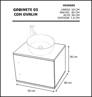 Foto 4 | Foto 4 | Gabinete Flotante para Baño con Ovalín y Monomando