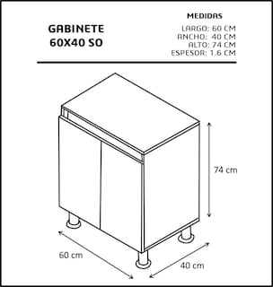 Foto 4 | Foto 4 | Mueble Gabinete para Baño Genérico GAB-6040-SO-NM/NN color Marrón