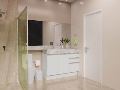 Foto 8 | Foto 8 | Armario para Baño Madesa de 120 cm con 2 Puertas y 3 Cajones Blanco