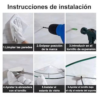 Foto 3 | Foto 3 | Repisas Esquineras De Vidrio P/baño Cristal Templano 4 Pzs