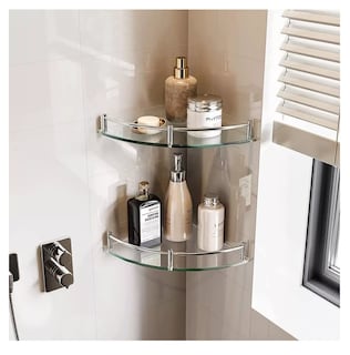 Foto 5 | Foto 5 | Repisas Esquineras De Vidrio P/baño Cristal Templano 6 Pzs