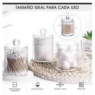 Foto 2 | Foto 2 | Juego De Tarros Para Tocador De Baño 4 Piezas Transparente
