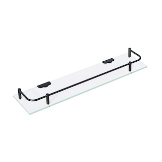 Foto 3 | Foto 3 | Esatto Set De 2 Repisas Rectas Y 2 Esquineras De Vidrio Cristal Para Baño Herrajes Negros