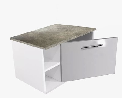 Foto 1 | Foto 1 | Gabinete Baño Moderno Organizador Mdf Elegante Mesa Vinil Gris Rugodo puerta Gris