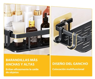 Foto 3 | Foto 3 | Set Xtellar De 8 Estante Organizador De Acero Inoxidable Regadera De Baño Incluye 2 Repisas Para Jabón Y 3 Soportes