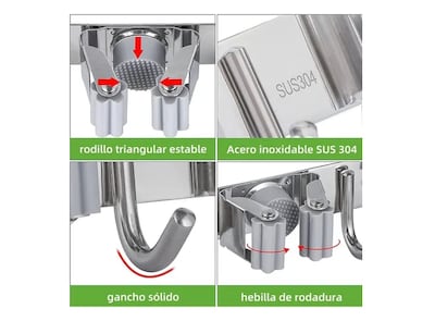 Foto 4 | Foto 4 | Acero Xtellar Inoxidable Organizador De Escobas 4 Acortar 5