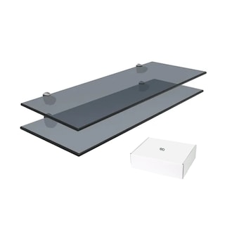 Foto 1 | Foto 1 | Repisas Cristal Templado para Baño 60x20 Eo Safe Imports Esi-20296 Gris 2 Piezas