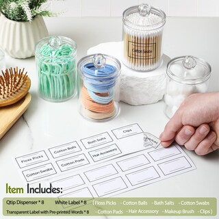 Foto 2 | Foto 2 | Dispensador Con Soporte Qtips Aozita Acrílico 300 Ml Con Tapas Y Etiquetas - Venta Internacional.