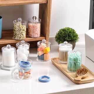 Foto 3 | Foto 3 | Dispensador Con Soporte Qtips Aozita Acrílico 300 Ml Con Tapas Y Etiquetas - Venta Internacional.
