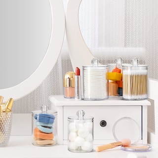 Foto 4 | Foto 4 | Dispensador Con Soporte Qtips Aozita Acrílico 300 Ml Con Tapas Y Etiquetas - Venta Internacional.