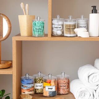 Foto 5 | Foto 5 | Dispensador Con Soporte Qtips Aozita Acrílico 300 Ml Con Tapas Y Etiquetas - Venta Internacional.