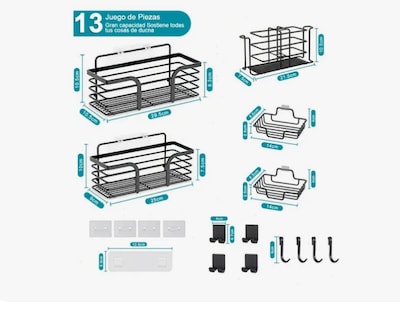 Foto 2 | Foto 2 | 13 Piez Organizador Baño Regadera De Acero Inoxidable