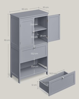 Foto 5 | Foto 5 | Clóset Organizador para Baño Vasagle Gris