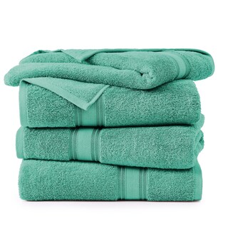 Foto 2 | Foto 2 | Juego De Toallas De Baño Lane Linen Luxury, 100% Algodón, Paquete De 4 Unidades, Verde Azulado - Venta Internacional.