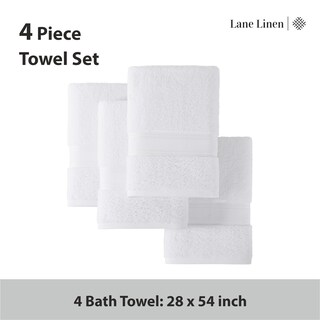 Foto 4 | Foto 4 | Juego De Toallas De Baño Lane Linen, Lujosas, Blancas, 100% Algodón, 4 Unidades - Venta Internacional.