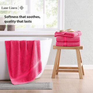 Foto 5 | Foto 5 | Juego De Toallas De Baño Lane Linen Luxury 100% Algodón Rosa (70 X 140 Cm) X4 - Venta Internacional.