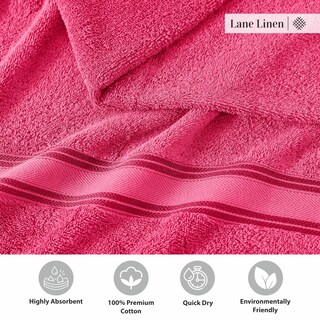 Foto 6 | Foto 6 | Juego De Toallas De Baño Lane Linen Luxury 100% Algodón Rosa (70 X 140 Cm) X4 - Venta Internacional.