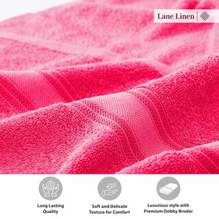 Foto 7 | Foto 7 | Juego De Toallas De Baño Lane Linen Luxury 100% Algodón Rosa (70 X 140 Cm) X4 - Venta Internacional.