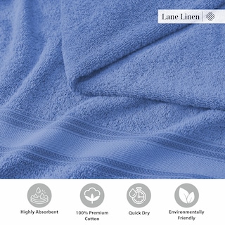 Foto 6 | Foto 6 | Juego De Toallas De Baño Lane Linen Luxury Cerúlean Blue 100% Algodón - Venta Internacional.