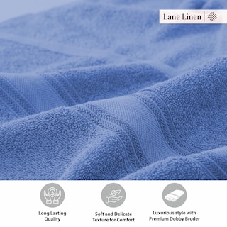 Foto 7 | Foto 7 | Juego De Toallas De Baño Lane Linen Luxury Cerúlean Blue 100% Algodón - Venta Internacional.
