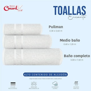 Foto 3 | Foto 3 | Toalla Medio Baño Encanto Arena Concord