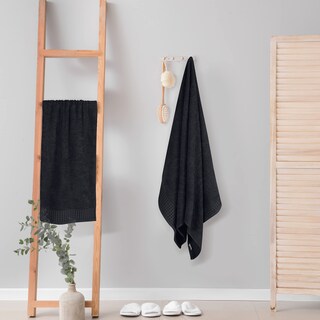 Foto 4 | Foto 4 | Juego De Toallas De Baño Glamburg, 100% Algodón, 70 X 140 Cm, 2 Unidades, Color Negro - Venta Internacional.