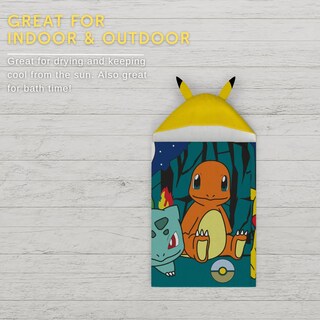 Foto 5 | Foto 5 | Toalla Con Capucha, Algodón Suave Para Niños, Anime Y Pokémon De Franco - Venta Internacional.