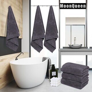 Foto 2 | Foto 2 | Juego De Toallas De Baño Moonqueen De Microfibra De Secado Rápido, Paquete De 2, Color Gris - Venta Internacional.