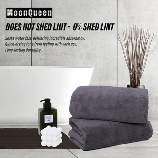 Foto 3 | Foto 3 | Juego De Toallas De Baño Moonqueen De Microfibra De Secado Rápido, Paquete De 2, Color Gris - Venta Internacional.