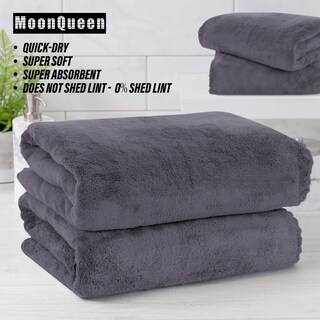 Foto 5 | Foto 5 | Juego De Toallas De Baño Moonqueen De Microfibra De Secado Rápido, Paquete De 2, Color Gris - Venta Internacional.