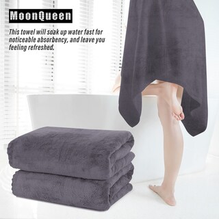 Foto 7 | Foto 7 | Juego De Toallas De Baño Moonqueen De Microfibra De Secado Rápido, Paquete De 2, Color Gris - Venta Internacional.