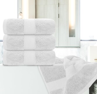 Foto 6 | Foto 6 | Juego De Toallas De Baño, Color Blanco, Clásico, Lujoso, 700 G/m², Algodón, 4 Unidades - Venta Internacional.
