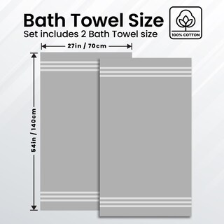 Foto 5 | Foto 5 | Juego De Toallas De Baño Infinitee Xclusives 100% Algodón (70 X 140 Cm), Color Gris - Venta Internacional.