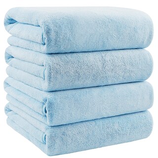 Foto 1 | Foto 1 | Toallas De Baño Orighty, Paquete De 4 Unidades, Microfibra Al Tacto, Color Azul - Venta Internacional.