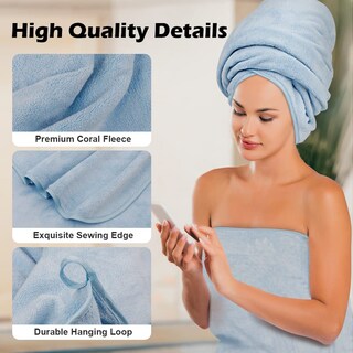 Foto 3 | Foto 3 | Toallas De Baño Orighty, Paquete De 4 Unidades, Microfibra Al Tacto, Color Azul - Venta Internacional.
