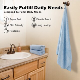 Foto 5 | Foto 5 | Toallas De Baño Orighty, Paquete De 4 Unidades, Microfibra Al Tacto, Color Azul - Venta Internacional.