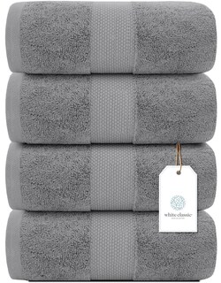 Foto 2 | Foto 2 | Juego De Toallas De Baño, Color Blanco, Clásico, Lujoso, 700 G/m², Algodón, 4 Unidades - Venta Internacional.