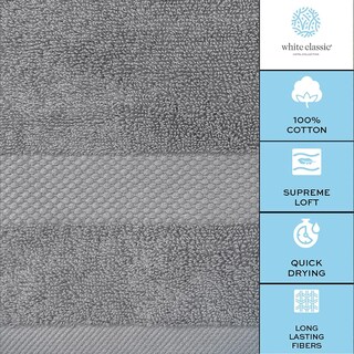 Foto 7 | Foto 7 | Juego De Toallas De Baño, Color Blanco, Clásico, Lujoso, 700 G/m², Algodón, 4 Unidades - Venta Internacional.