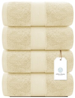 Foto 2 | Foto 2 | Juego De Toallas De Baño, Color Blanco, Clásico, Lujoso, 700 G/m², Algodón, 4 Unidades - Venta Internacional.