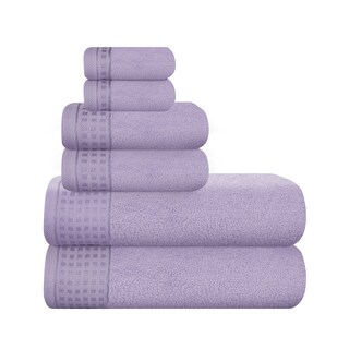 Foto 1 | Foto 1 | Juego De Toallas Glamburg, 100% Algodón, Ultrasuaves, 6 Unidades, Color Morado - Venta Internacional.