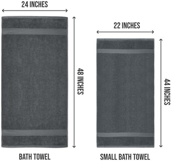 Foto 2 | Foto 2 | Juego De Toallas De Baño Utopia Towels, Paquete De 6, 100% Algodón Hilado En Anillos, Gris - Venta Internacional.