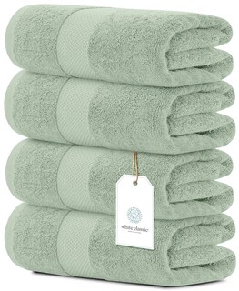 Foto 1 | Foto 1 | Juego De Toallas De Baño, Color Blanco, Clásico, Lujoso, 700 G/m², Algodón, 4 Unidades - Venta Internacional.
