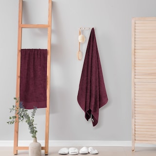 Foto 4 | Foto 4 | Juego De Toallas De Baño Glamburg, 100% Algodón, 70 X 140 Cm, Color Burdeos, 2 Unidades - Venta Internacional.
