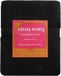 Foto 3 | Foto 3 | Toalla De Baño Utopia Towels Luxurious Jumbo, 100% Algodón, 600 G/m², Negra - Venta Internacional.